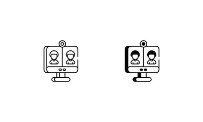 Video Conference icons set vector stock illustration
