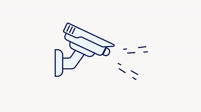 Animation technology enables the creation of a dynamic line drawing of a security camera