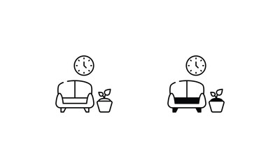Waiting Area icons set vector stock illustration