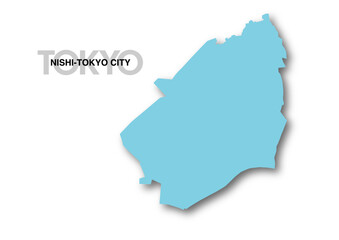 東京都西東京市の地図_影付