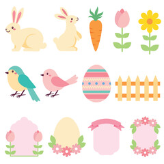 Easter vector minimal cute shape collection