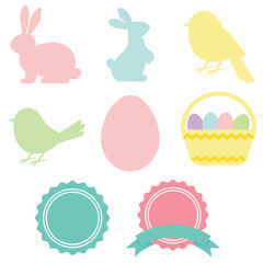Easter vector minimal cute shape collection
