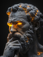 statue of socrates with glowing effect 
