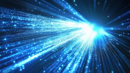 Obraz premium Abstract Technology Concept of Light Rays Communication Flow