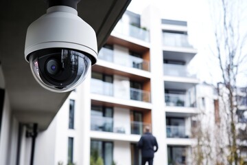 Intruder detected by CCTV camera near residential complex in broad daylight