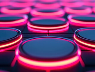 Futuristic 3D SEO concept with glowing keyword structures, clean and modern aesthetic
