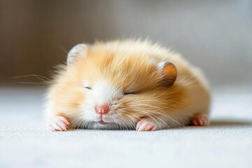 Fototapeta premium Hamster dreams in funny pose