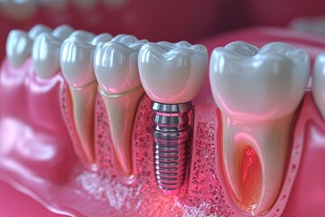 Dental implant restores function and aesthetics to missing teeth in oral health procedures