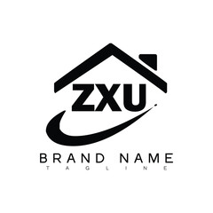 ZXU logo design vector template