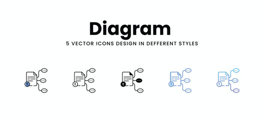 Diagram  vector icons set stock illustration
