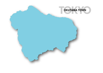 東京都奥多摩町の地図_影付