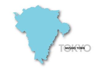 東京都瑞穂町の地図_影付