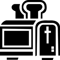 toaster icon. Vector, cream ,egg