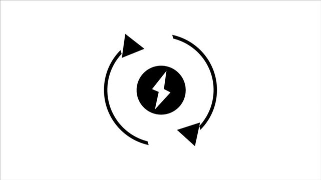 Abstract power icon animation,simple video on white background.