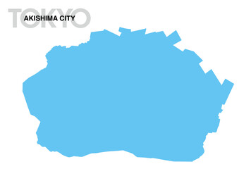 Obraz premium 東京都昭島市の地図