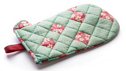 Quilted Oven Mitt on White Background