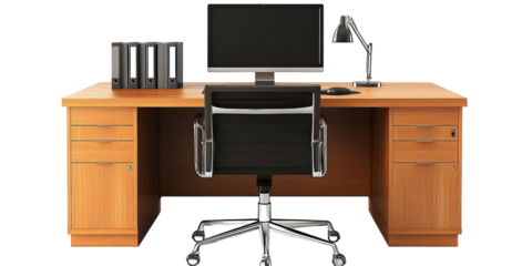 office desk with computer