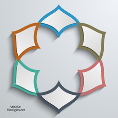 Abstract 3D round shape with Islamic arabesque design