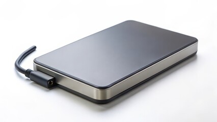 External Hard Drive on White Background