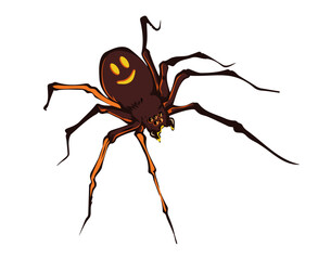 Cartoon Spider With Smiley Face Design Illustration