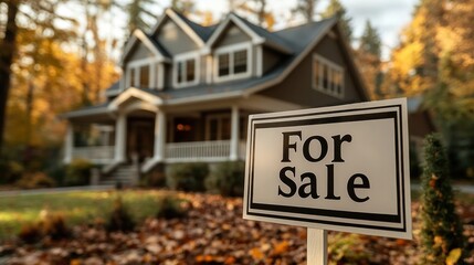 Obraz premium Luxury house for sale in autumn.