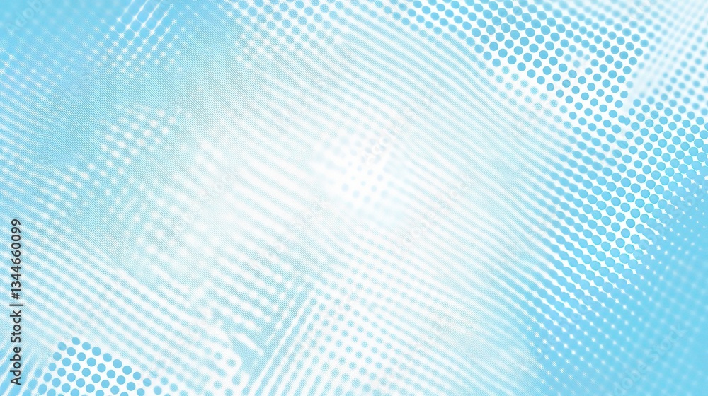 Poster light blue halftone pattern with white lines and clean background