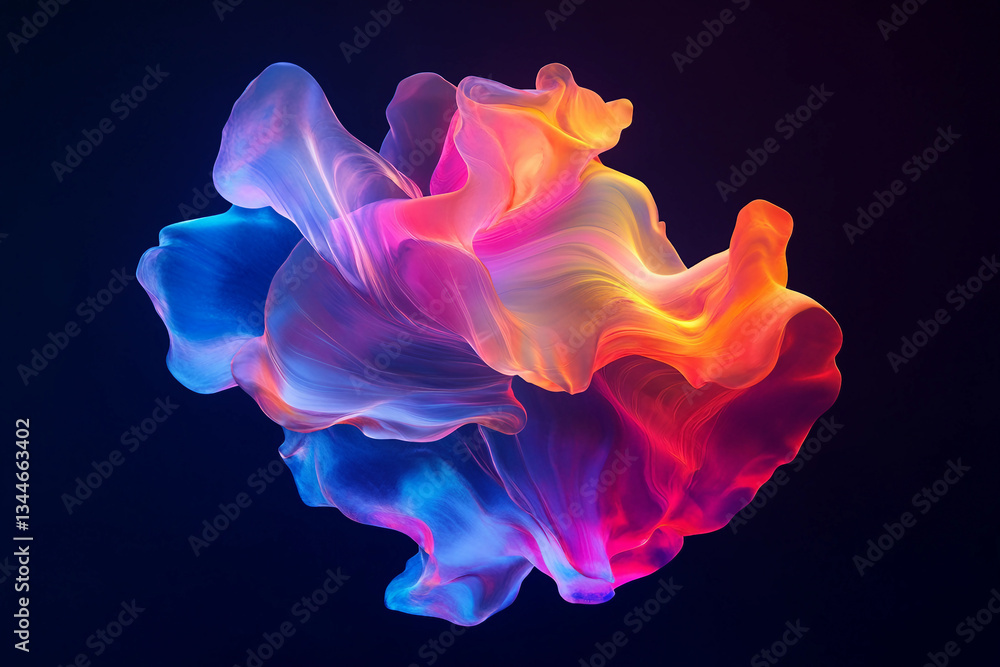 Poster generated with ai 3d rendering, abstract virtual illusion design