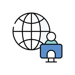 Digital Nomad vector icon stock illustration