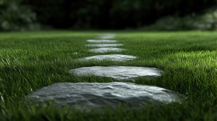 Fototapeta premium Pathway through a grassy garden