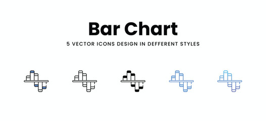 Bar Chart vector icons set stock illustration
