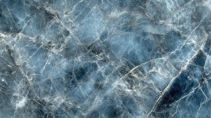 Naklejka premium Elegant Blue and Silver Marbleized Paper with Swirling Icy and Deep Indigo Veins