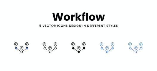Workflow vector icons set stock illustration
