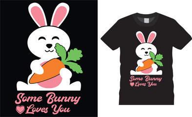 First Happy jesus Easter rabbit, bunny festive t shirt design template.Some bunny loves you
