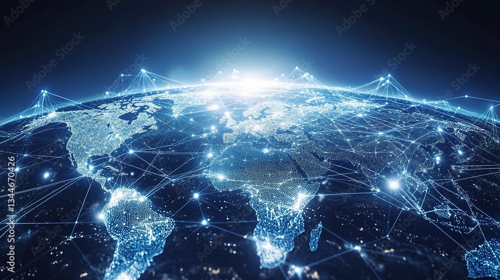 Poster global network visualization of interconnected data in gigapixel scale