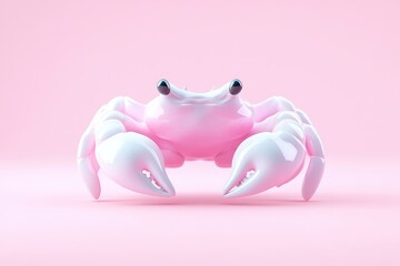 Pink crab on pink