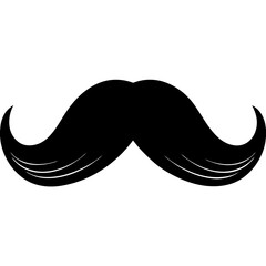 Obraz premium mustache black silhouette vector, Simple silhouette Design vector icon with white background. Man mustache silhouette