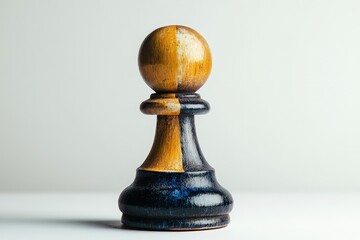 A single chess pawn piece isolated on a white surface