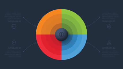Creative concept for infographic with 4 steps, options, parts or processes. Business data visualization.
