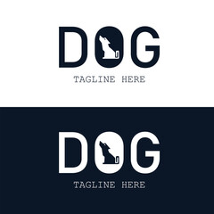Dog logo with O letter minimalist creative modern design