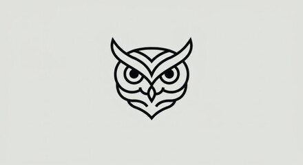Fototapeta premium Geometric Owl Head Minimalist Line Art Design Graphic Illustration