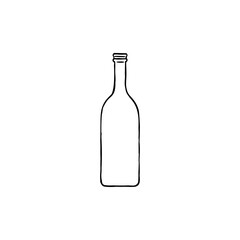 Vector Cartoon Illustration - Empty Glass Bottle, Hand Drawn Illustration
