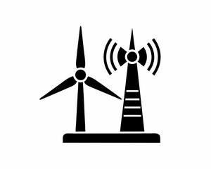 creative details wind turbine icon vector illustration