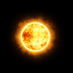 Naklejka premium Sun surface with outer atmosphere and magnetic fields