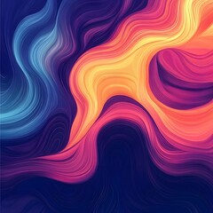 Obraz premium Abstract background with wavy lines. Multicolored blue, purple, red banner.