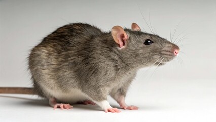 rat in full view on studio background
