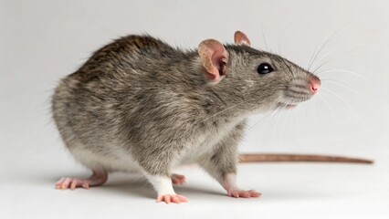 rat in full view on studio background