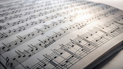 Naklejka premium Sheet Music on White Background