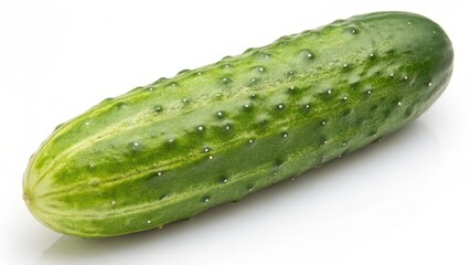 Single Cucumber on White Background