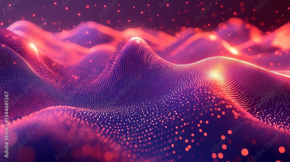 Poster 3d visualization of data technology in abstract graph form
