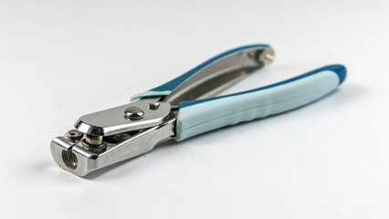 Metal hand tool on white background